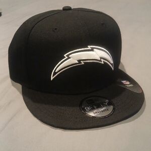 NFL Chargers Black Sports Cap White Logo - Snapback